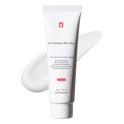 TOSOWOONG Ovalicin Skin Clear Cream Skin Soothing Moisturizing with Niacinamide and Sulfur Korean Skincare 50g 1.76 oz.