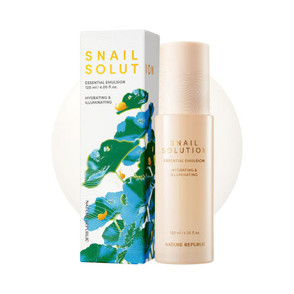 Nature Republic Snail Mucin Emulsion - Moisturizer Hydrating Advanced Power Essence Korean Skin Care for Face Snails Skincare Niacinamide Deep Glow Mucus valentines day gifts 120mL/4.02 Fl.Oz