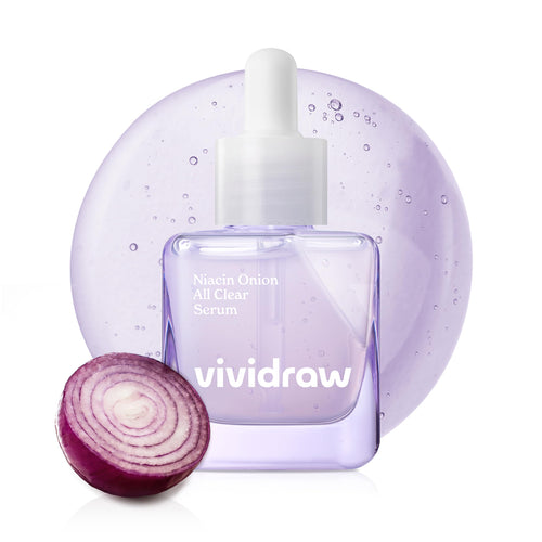 Vividraw Niacin Onion All Clear Ampoule | Acne Dark Spot Serum for Face | Red Onion 5% Niacinamide and Vitamin C | Glass Skin Evens Tone | Korean Skincare | Cruelty-Free (40ml 1.35 fl. oz.)