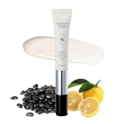 HEVEBLUE Black Yuja Bean Lifting Auto Eye Cream - Sensitive Skin Vegan Hypoallergenic Korean Skincare Laugh Line Neck Wrinkle Care Device Vibration Face Massage Anti Aging Collagen Peptides