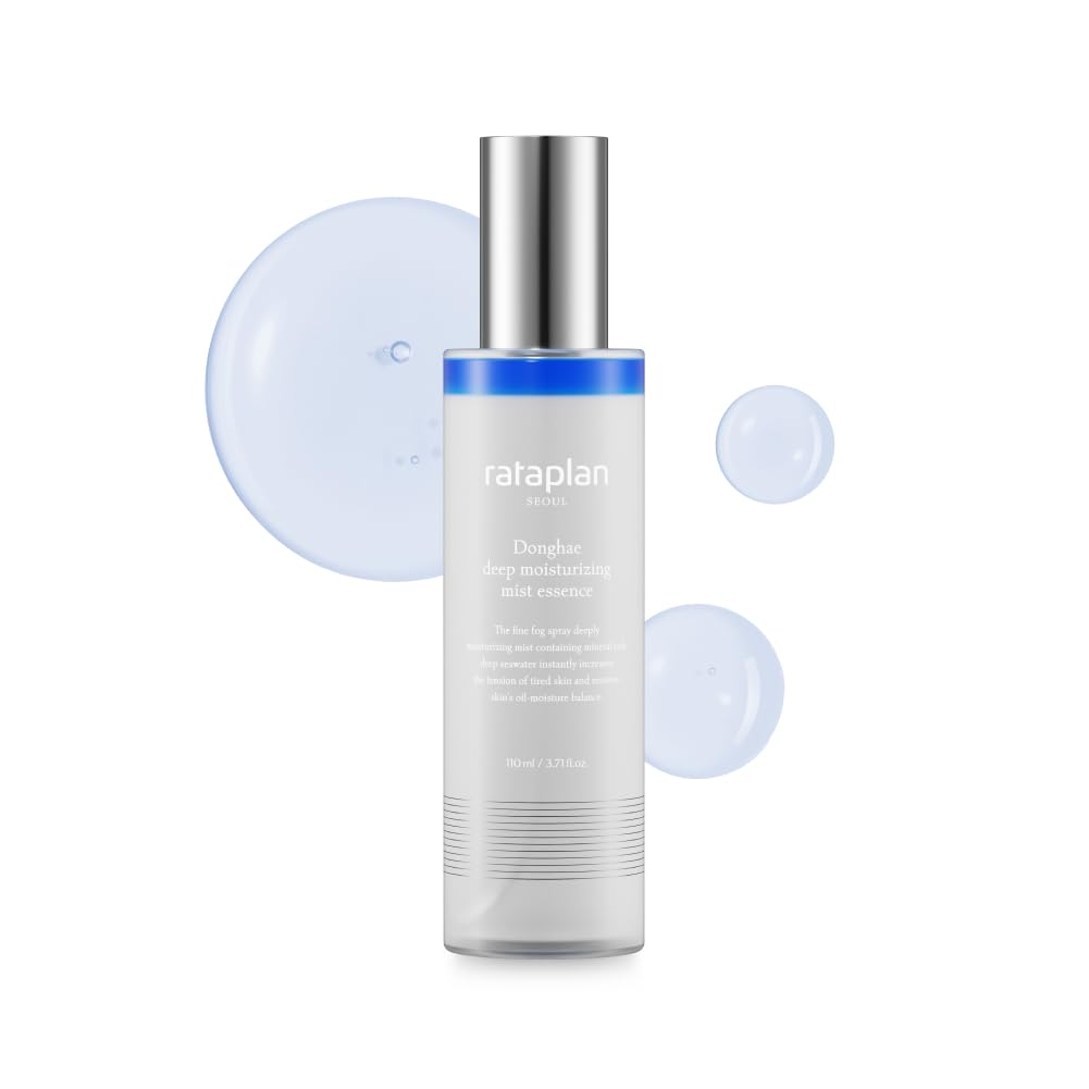 RATAPLAN Donghae Deep Moisturizing Mist Essence - Blue Mist Mineral Glow Mist K Influencer Korean Skincare Hydrating Facial Spray Hyaluronic Acid Collagen Panthenol Skin Barrier 3.71 fl oz