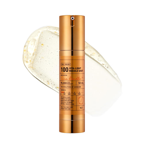 VT Cosmetics Vita-Light Reedle Shot 100 Serum with Vitamin C Capsules Vitamin E Hydrating Care Korean Skincare for Sensitive Skin 1.69Fl Oz(50ml)